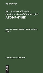 Cover of Allgemeine Grundlagen, Teil 1 by Karl Bechert