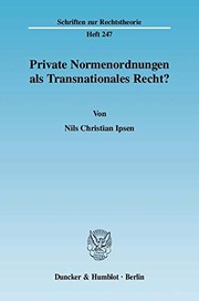 Front cover of Private Normenordnungen als transnationales Recht? by Nils Christian Ipsen
