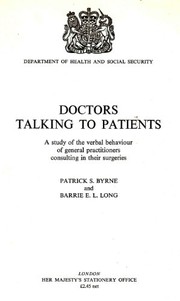Cover of Doctors talking to patients by Patrick Sarsfield Byrne