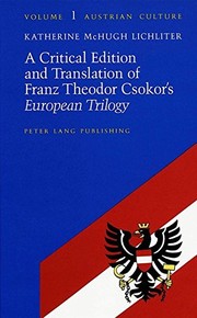 Cover of A critical edition and translation of Franz Theodor Csokor's European trilogy by Franz Theodor Csokor