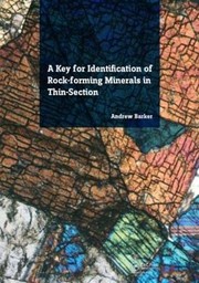 Front cover of Key for Identification of Rock-Forming Minerals in Thin Section by Andrew J. Barker