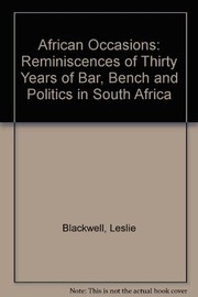 Cover of African occasions by Leslie Blackwell