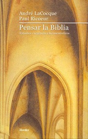Front cover of Pensar la biblia : estudios exegeticos y hermeneuticos by Andre LaCocque