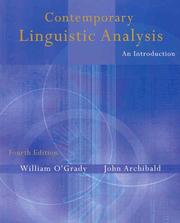 Cover of Contemporary linguistic analysis by John Archibald