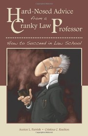 Front cover of Hard-nosed advice from a cranky law professor by Austen L. Parrish