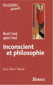 Cover of Inconscient et philosophie by Jean-Marie Vaysse
