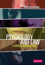 Front cover of Psychology and law by Andreas Kapardis