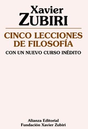 Front cover of Cinco lecciones de filosofía by Xavier Zubiri