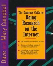 Cover of The student's guide to doing research on the Internet by David R. Campbell