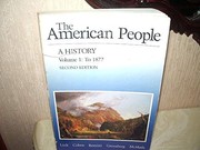 Front cover of The American People by Arthur S. Link