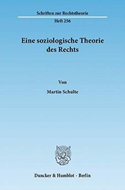 Cover of Eine soziologische Theorie des Rechts by Martin Schulte