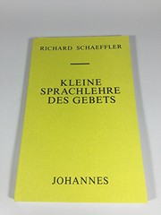 Front cover of Kleine Sprachlehre des Gebets by Richard Schaeffler