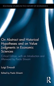 Cover of On Abstract and Historical Hypotheses and on Value Judgments in Economic Sciences by Luigi Einaudi