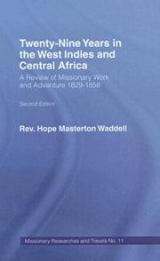 Cover of Twenty-nine years in the West Indies and Central Africa by Hope Masterton Waddell