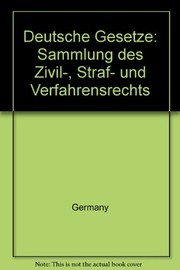 Cover of Deutsche Gesetze by Germany