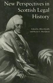 Cover of New perspectives in Scottish legal history by A. K. R. Kiralfy