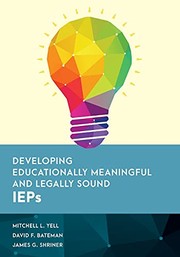 Front cover of Developing Educationally Meaningful and Legally Sound IEPs by Mitchell L. Yell