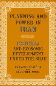 Front cover of Planning and power in Iran by Frances Bostock