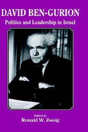 Cover of David Ben-Gurion by Ronald W. Zweig