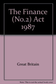 Cover of Finance (no. 2) Act 1987 by Rand McNally