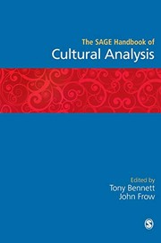 Front cover of The Sage handbook of cultural analysis by Tony Bennett
