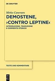 Front cover of Demostene, Contro Leptine by Mirko Canevaro
