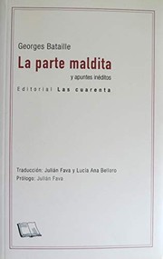 Front cover of La part maudite, essai d'économie générale by Georges Bataille