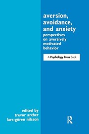 Cover of Aversion, avoidance, and anxiety by Trevor Archer