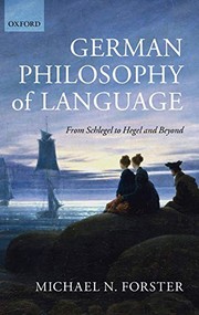 Front cover of German philosophy of language by Michael N. Forster
