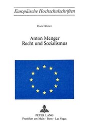 Cover of Anton Menger by Hans Hörner