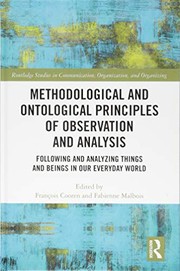 Cover of Methodological and Ontological Principles of Observation and Analysis by François Cooren