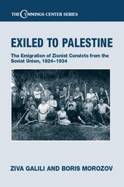 Front cover of Exiled to Palestine by Ziva Galili y Garcia