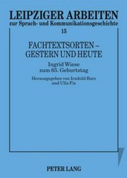 Cover of Fachtextsorten, gestern und heute by Ingrid Wiese