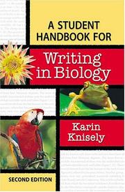 Front cover of A student handbook for writing in biology by Karin Knisely