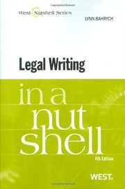 Cover of Legal writing in a nutshell by Lynn Bahrych