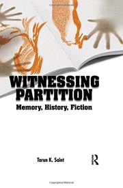 Front cover of Witnessing partition by Tarun K. Saint