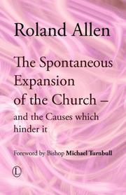Cover of The Spontaneous Expansion of the Church by Roland Allen