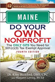 Front cover of MAINE Do Your Own Nonprofit by Kitty Bickford