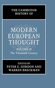 Front cover of Cambridge History of Modern European Thought by Warren Breckman