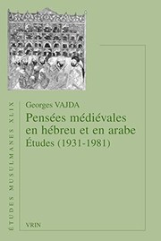 Front cover of Pensees Medievales en Hebreu et en Arabe by Georges Vajda