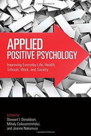 Cover of Applied positive psychology by Stewart I. Donaldson