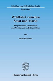 Front cover of Wohlfahrt zwischen Staat und Markt by Bernd Grzeszick