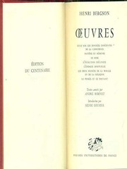 Cover of Œuvres by Henri Bergson