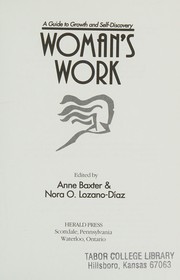Cover of Woman's work by Anne Baxter