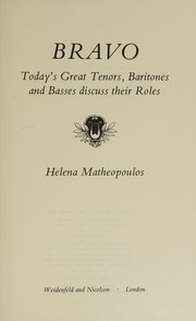 Cover of Bravo by Helena Matheopoulos