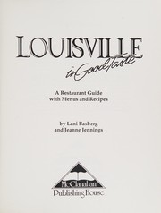 Cover of Louisville in good taste by Lani Basberg