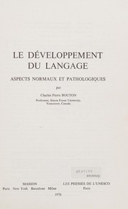 Front cover of Le Développement du langage by Charles P. Bouton
