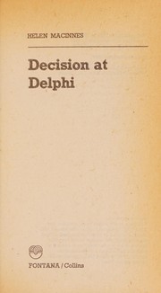 Front cover of Decision At Delphi (Keith Jennison Book) by Helen MacInnes