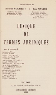 Cover of Lexique de termes juridiques by Raymond Guillien
