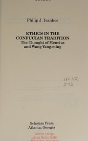 Front cover of Ethics in the Confucian tradition by P. J. Ivanhoe
